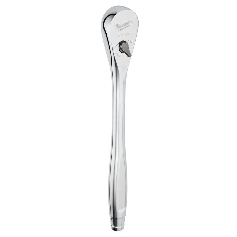 Milwaukee 48-22-9012 Drive Ratchet, 1/2 in Drive, 1-1/2 in OAL, Chrome