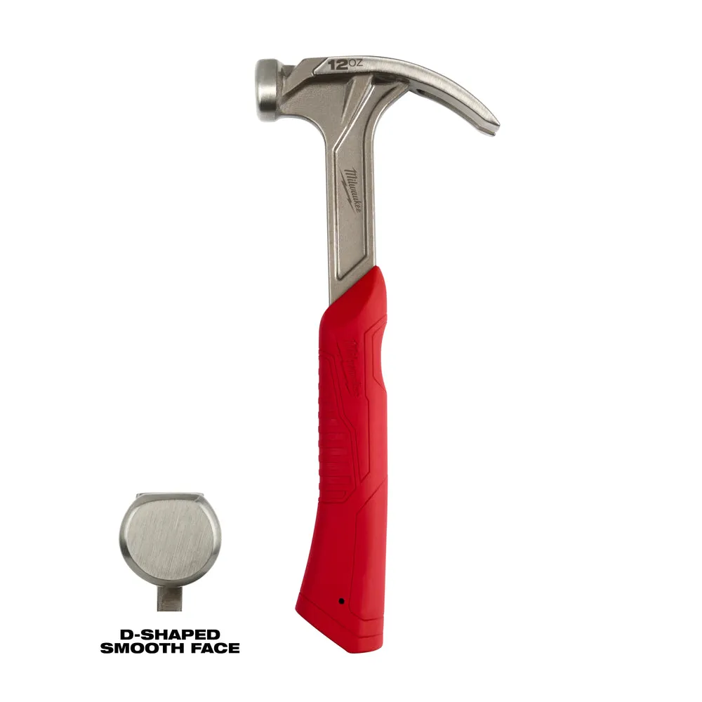 Milwaukee 48-22-9019 12 oz. Smooth Face Hybrid Claw Finish Hammer