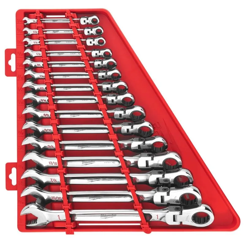 Milwaukee 48-22-9413 15pc Flex Head Ratcheting Combination Wrench Set – SAE