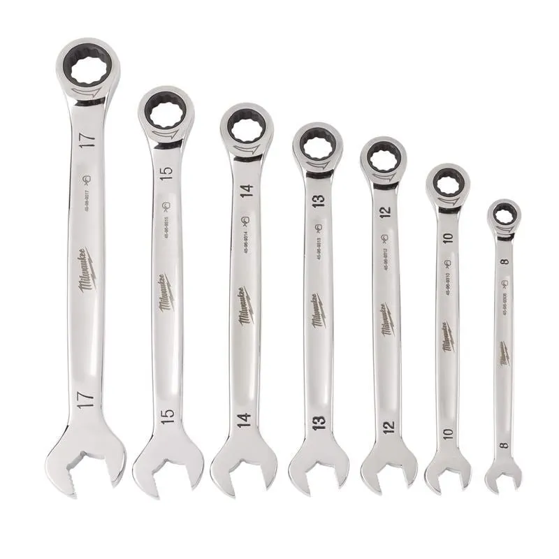Milwaukee 48-22-9506 7pc Ratcheting Combination Wrench Set – Metric