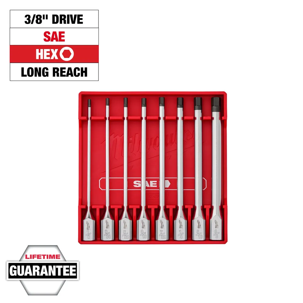 Milwaukee 48-22-9546 8pc 3/8″ Drive Long Hex Bit Socket Set – SAE