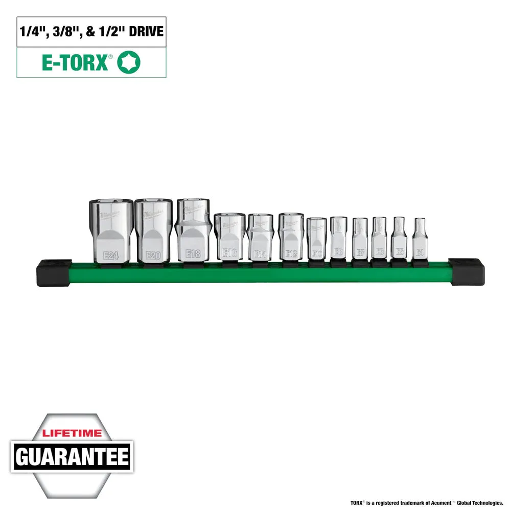 Milwaukee 48-22-9570 12pc 1/4”, 3/8”, & 1/2” Drive External TORX® Socket Set