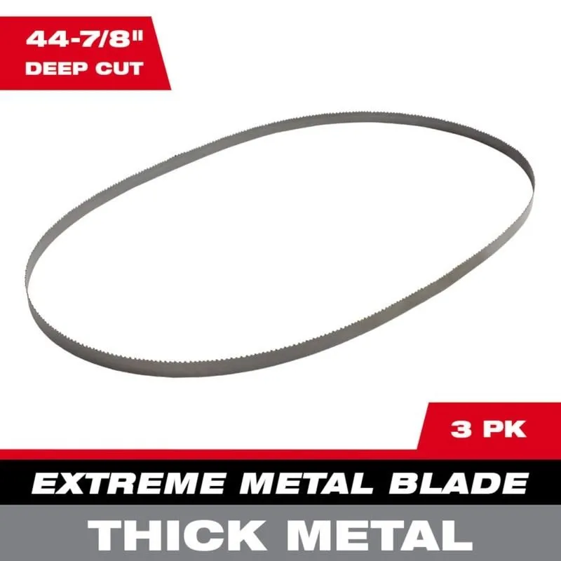 Milwaukee 48-39-0601 44-7/8 in. 8/10 TPI Metal Deep Cut Extreme Band Saw Blade – 3 Pack