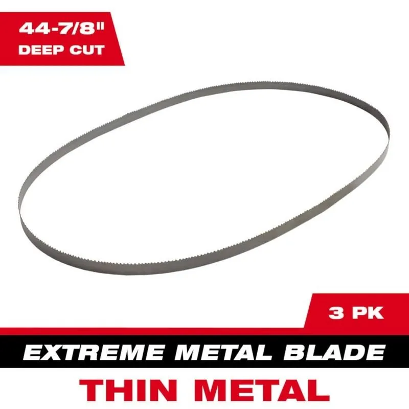 Milwaukee 48-39-0611 44-7/8 in. 12/14 TPI Deep Cut Portable Extreme Thin Metal Cutting Band Saw Blade – 3 Pack