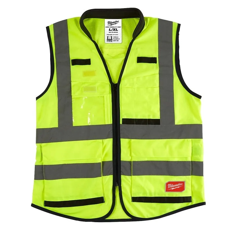 Milwaukee 48-73-5042 High-Visibility Safety Vest, L, XL, Regular, Unisex, Polyester
