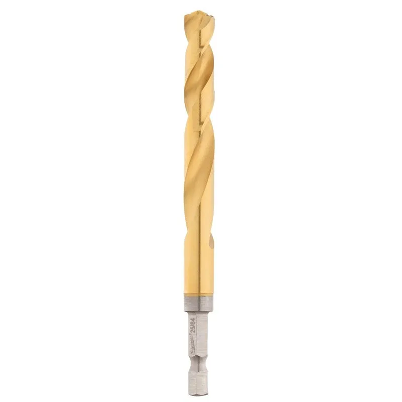 Milwaukee 48-89-4622 Impact Drill Bit, 25/64 in Dia, 4.72 in OAL, Twist Flute, 1/4 in Dia Shank, Hex Shank