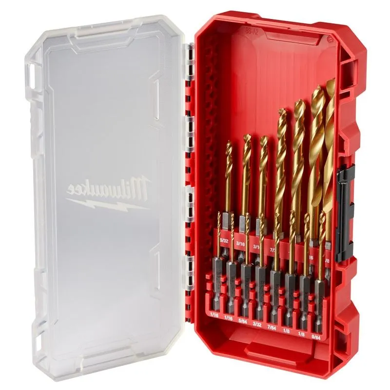 Milwaukee 48-89-4670 SHOCKWAVE Impact Duty RED HELIX Titanium Drill Bit Set – 15PC