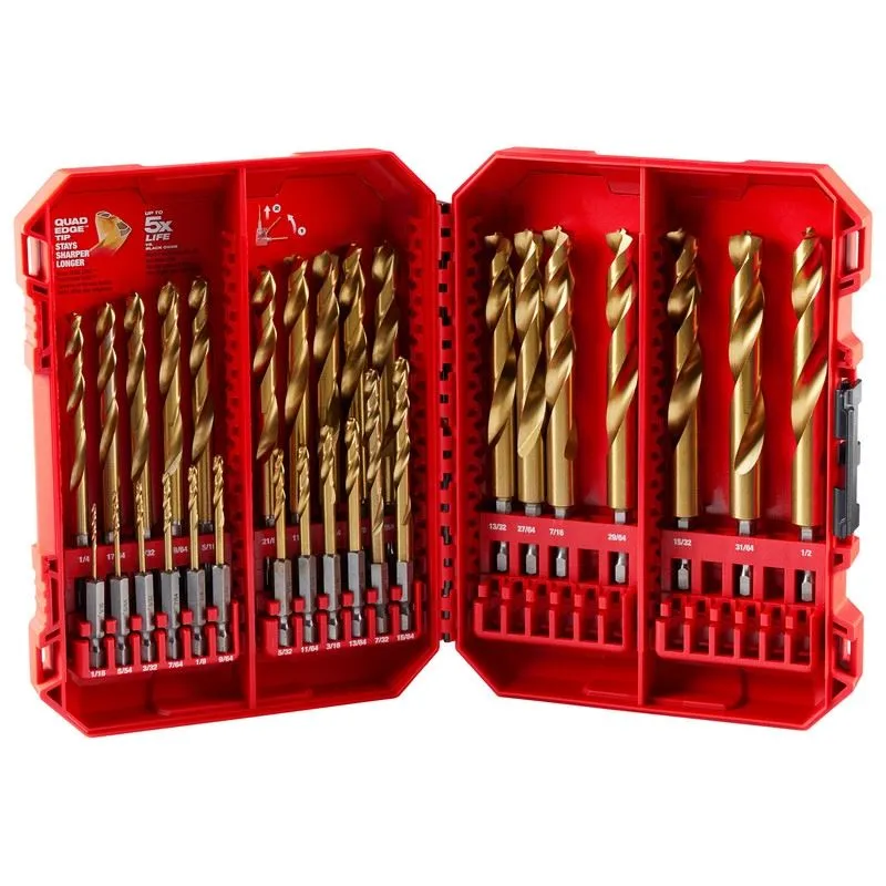 Milwaukee 48-89-4672 SHOCKWAVE Impact Duty RED HELIX Titanium Drill Bit Set – 29PC