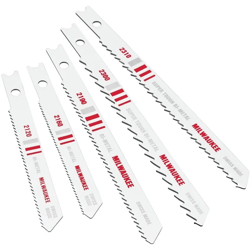 Milwaukee 49-22-1168 Jig Saw Blade Assortment, 5-Piece, Bi-Metal