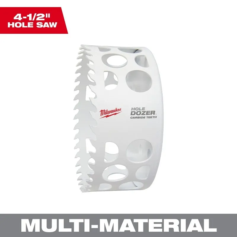 Milwaukee 49-56-0746 Hole Dozer, 4-1/2 in Dia, 1.62 in D Cutting, 4 TPI, Carbide Cutting Edge