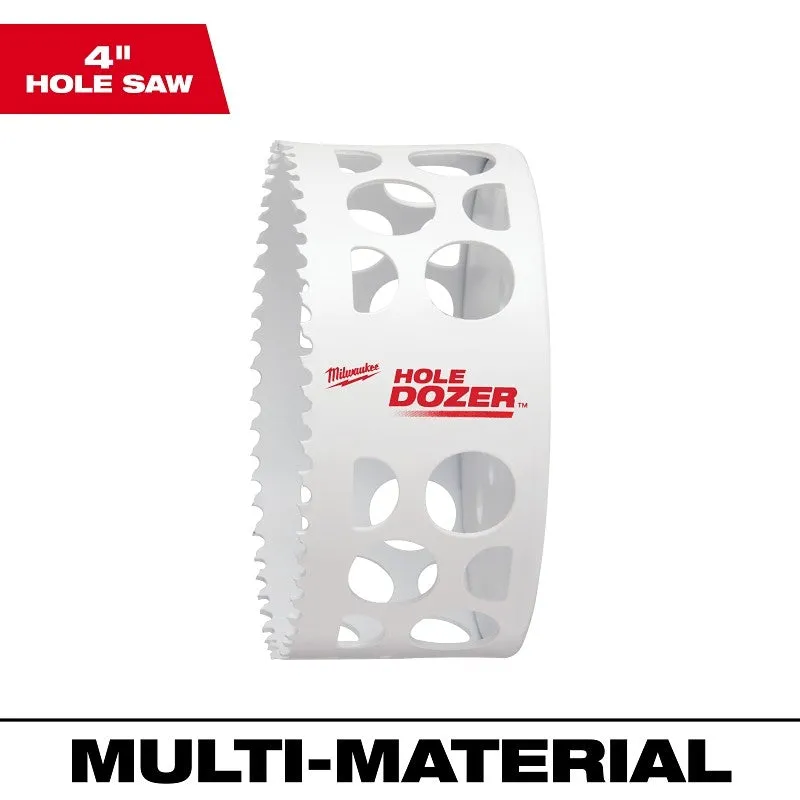 Milwaukee 49-56-9645 Hole Saw, 4 in Dia, 1-5/8 in D Cutting, 1/2-20 Arbor, 4, 5 TPI, Bi-Metal Cutting Edge