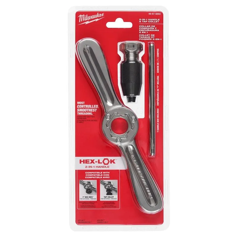 Milwaukee 49-57-5003 Tap and Die Threading Handle​, 1 in Tap/Die, 11 in L, Metal, Ergonomic Grip Handle