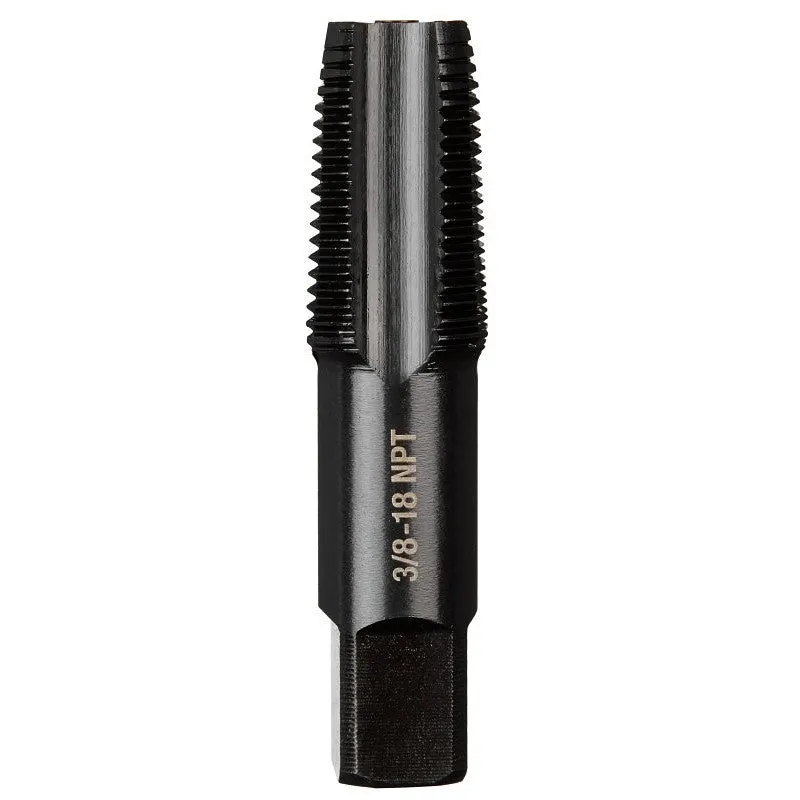 Milwaukee 49-57-5292 Straight Flute Plug Tap, 3/8-18 Thread, NPT Thread, 4-Flute, HCS