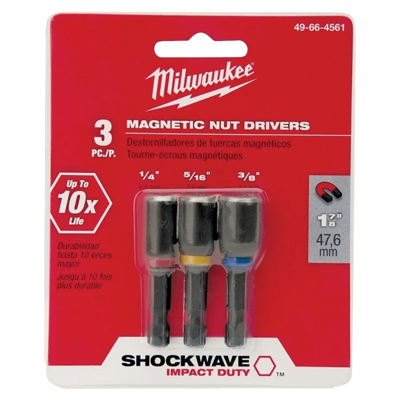Milwaukee 49-66-4561 Nut Driver Set, 3-Piece, Magnetic, Steel