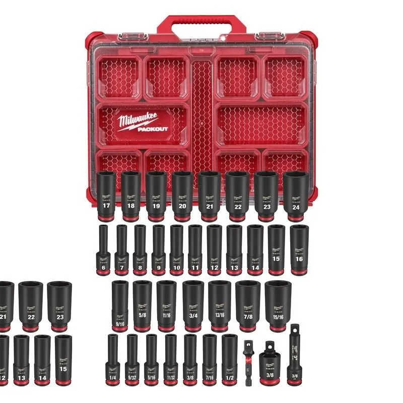 Milwaukee 49-66-6805 SHOCKWAVE Impact Duty Socket 3/8in Dr 36PC PACKOUT Set