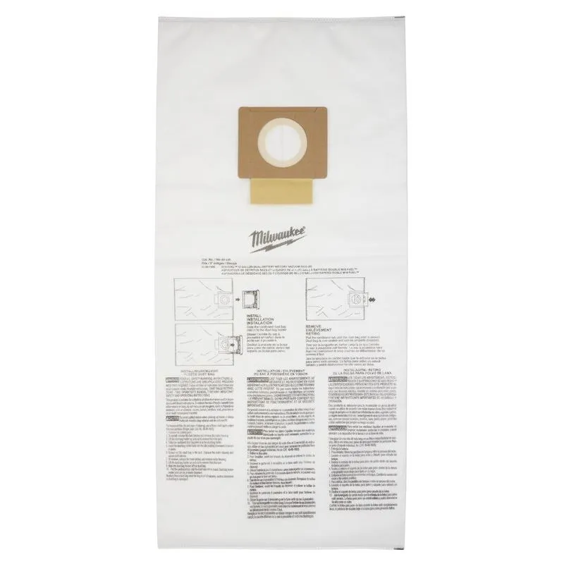 Milwaukee 49-90-1999 Fleece Dust Bags (5PK) – 12 Gallon