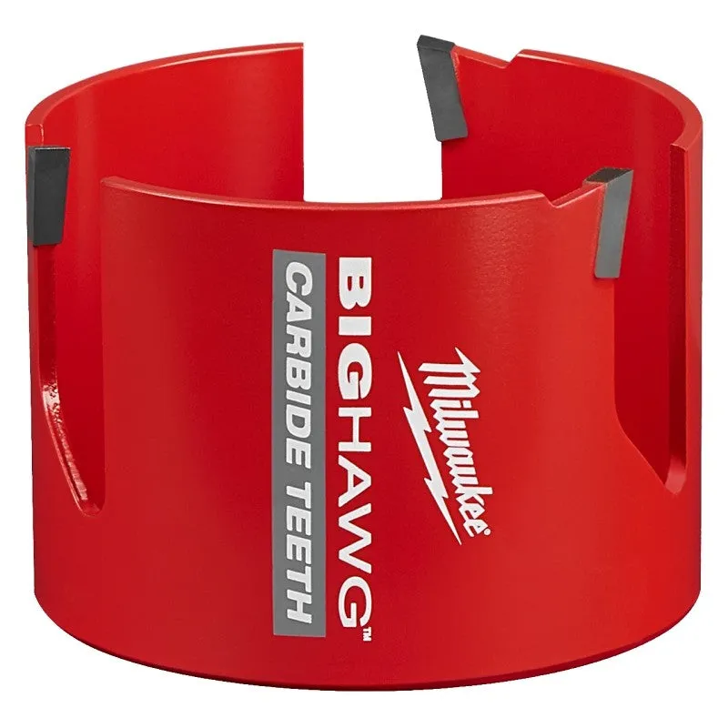 Milwaukee Big Hawg 49-56-9240 Hole Saw, 3-5/8 in Dia, 2.34 in D Cutting, 5/8-18 Arbor, 3 TPI, Carbide Cutting Edge