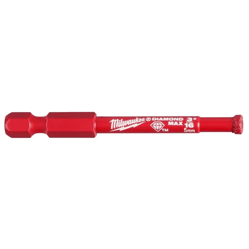 Milwaukee Diamond Plus 49-56-0503 Hole Saw, 3/16 in Dia, 1 in D Cutting, 5/8-18 Arbor, Diamond Grit Cutting Edge