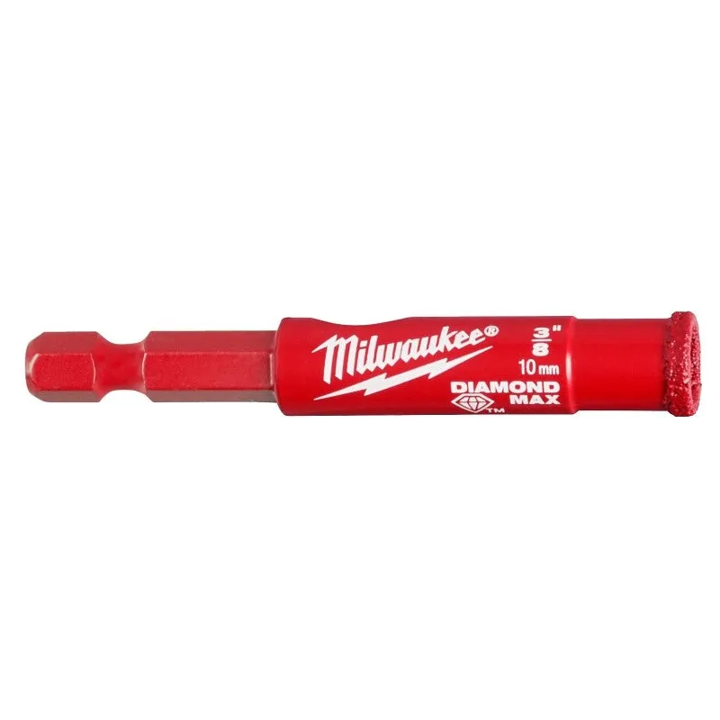 Milwaukee Diamond Plus 49-56-0509 Hole Saw, 3/8 in Dia, 1 in D Cutting, 5/8-18 Arbor, Diamond Grit Cutting Edge