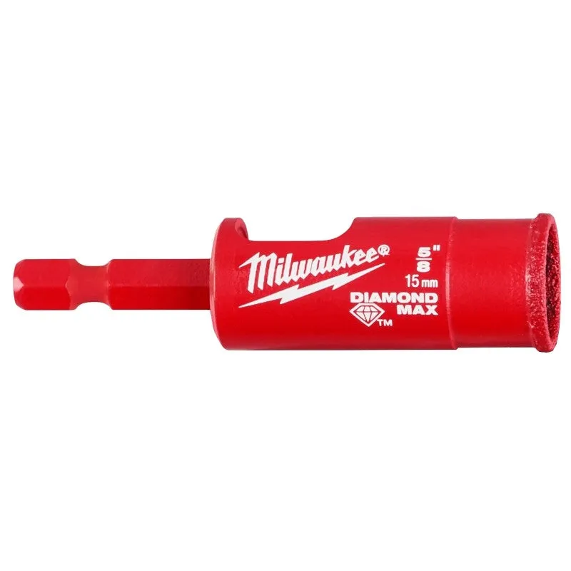 Milwaukee Diamond Plus 49-56-0513 Hole Saw, 5/8 in Dia, 1 in D Cutting, Diamond Grit Cutting Edge