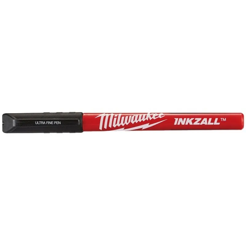 milwaukee inkzall series 48 22 3160 pen black 51 in l plastic barrel red barrel