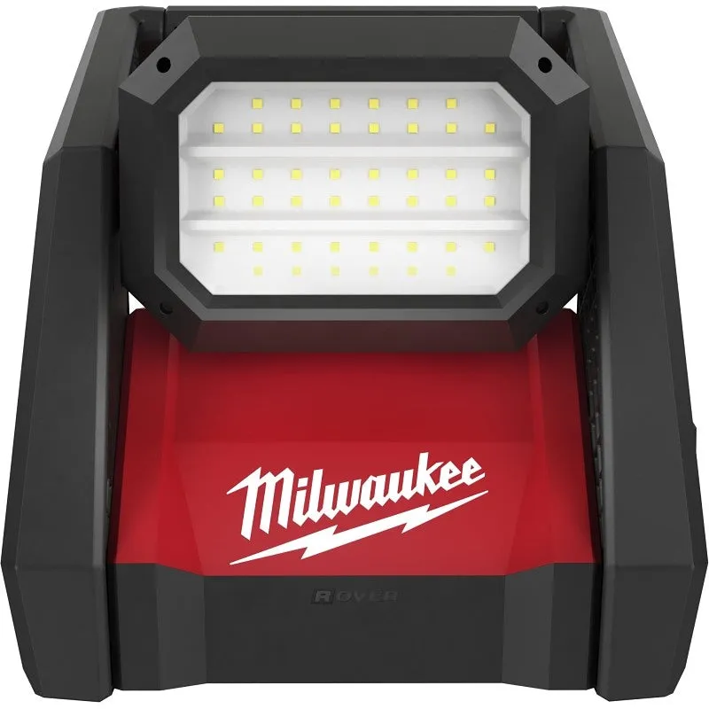 Milwaukee M18 ROVER 2366-20 Dual Power Flood Light, 0.65, 2 A, 120 VAC, 18 VDC, Lithium-Ion Battery, LED Lamp, Black/Red