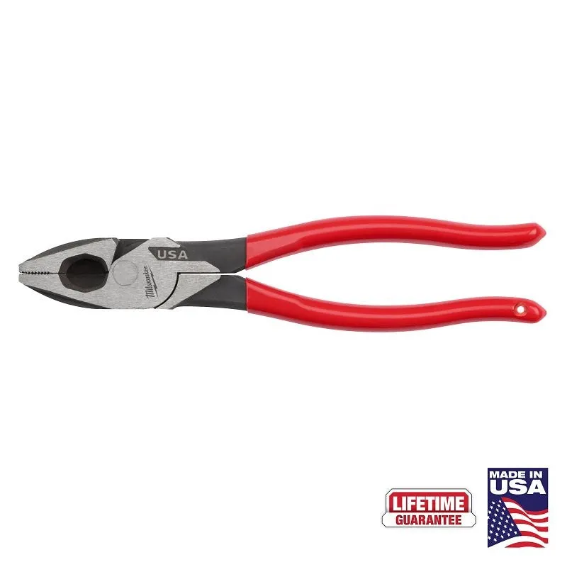 Milwaukee MT500 Lineman’s Pliers, 9.22 in OAL, 1.39 in Jaw Opening, Red Handle