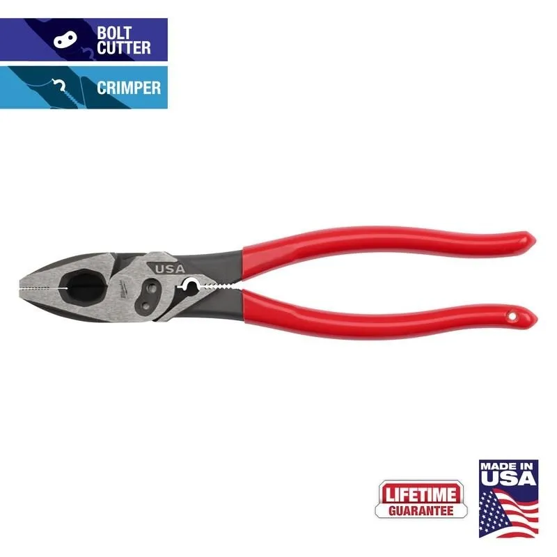 Milwaukee MT500C 9in Linemans Dipped Grip Pliers w/ Crimper Bolt Cutter (USA)