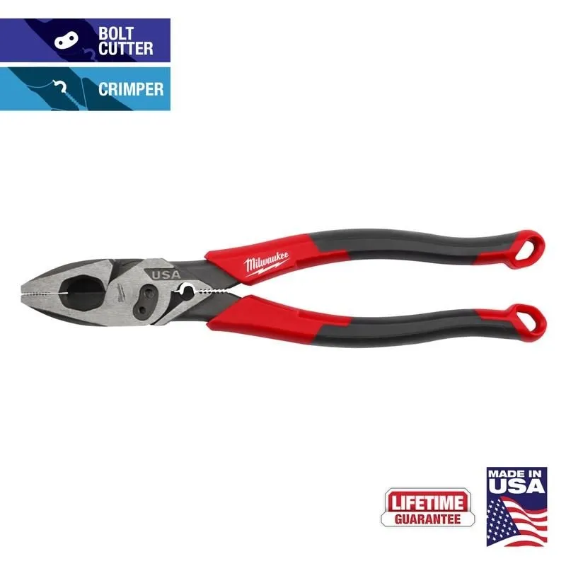 Milwaukee MT550C 9in Linemans Comfort Grip Pliers w/ Crimper and Bolt Cutter (USA)