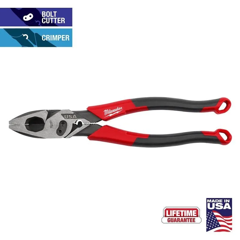 Milwaukee MT550C Lineman’s Pliers, 1.39 in Jaw Opening, 0.74 in W Jaw, 9 in OAL