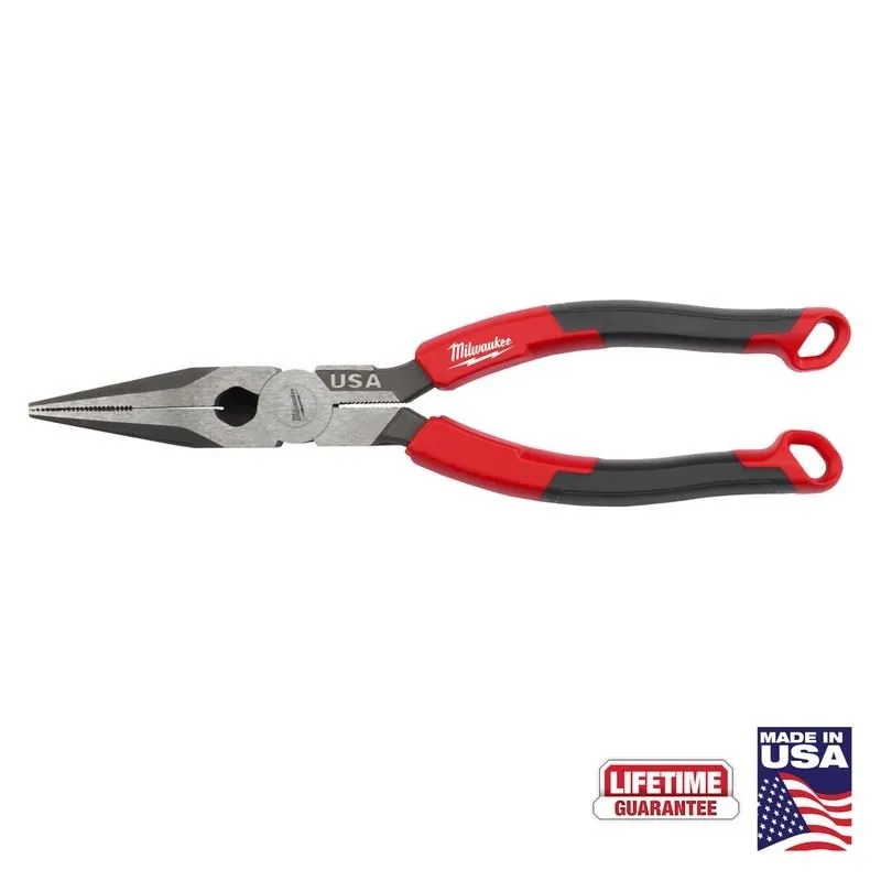 Milwaukee MT555 8in Long Nose Comfort Grip Pliers (USA)