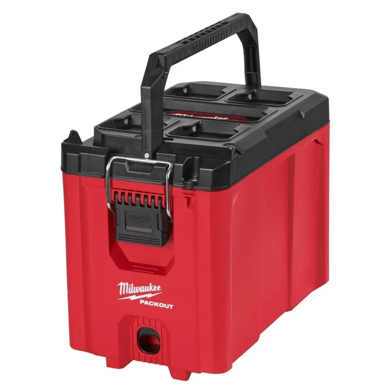 Milwaukee PACKOUT 48-22-8422 Compact Tool Box, 75 lb, Polypropylene, Red, 16.2 in L x 10 in W x 13 in H Outside