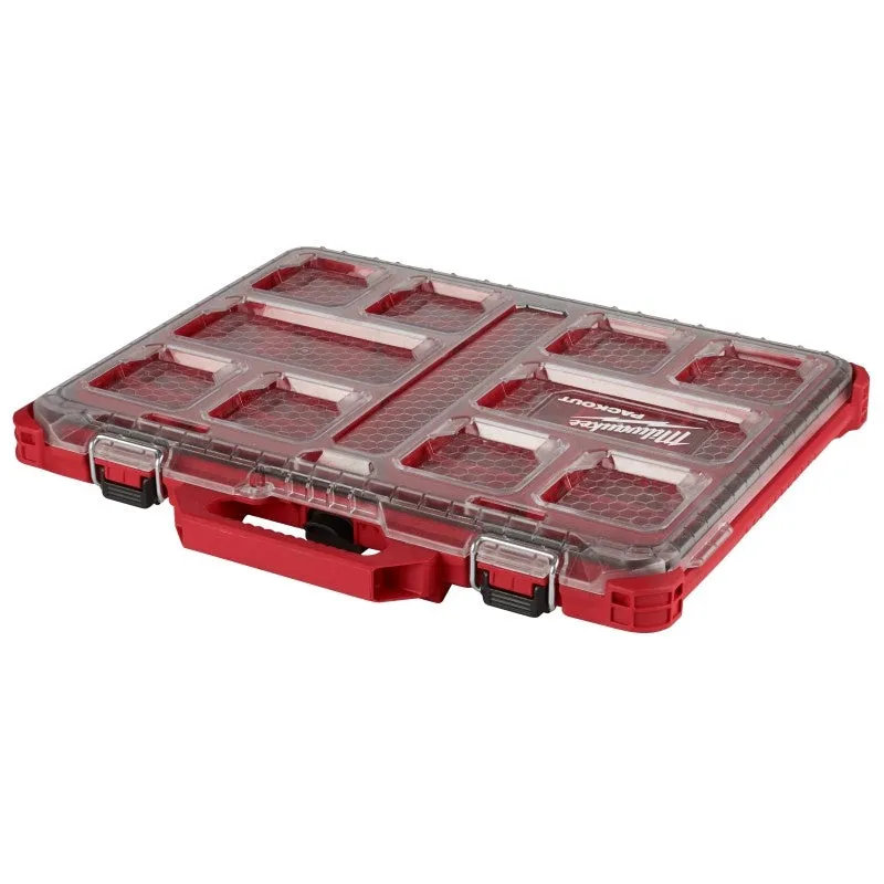 milwaukee packout 48 22 8431 organizer 1976 in l 1638 in w 252 in h 10 compartment plastic red