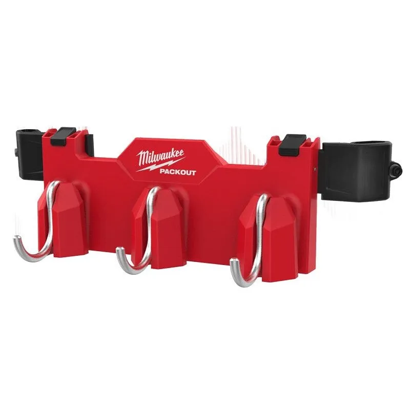 Milwaukee PACKOUT 48-22-8606 Tool Box 3-Hook Attachment, 30 lb, 3-Compartment, ABS/Polycarbonate, Black/Red