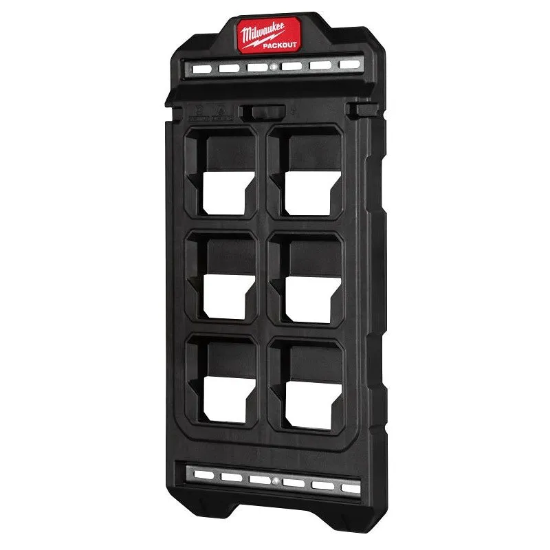 Milwaukee PACKOUT Series 48-22-8496 Compact Wall Plate, Polypropylene, Black