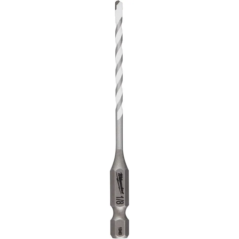 Milwaukee SHOCKWAVE 48-20-8880 Drill Bit, 1/8 in Dia, 3-1/2 in OAL, Multi-Material, Twist Flute, 1/4 in Dia Shank (Pack of 3)
