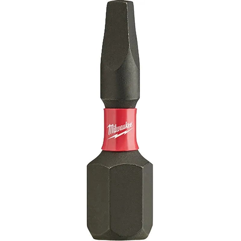 Milwaukee SHOCKWAVE 48-32-4761 Insert Bit, #1 Drive, Square Recess Drive, 1/4 in Shank, Hex Shank, 1 in L, Steel (Pack of 25)