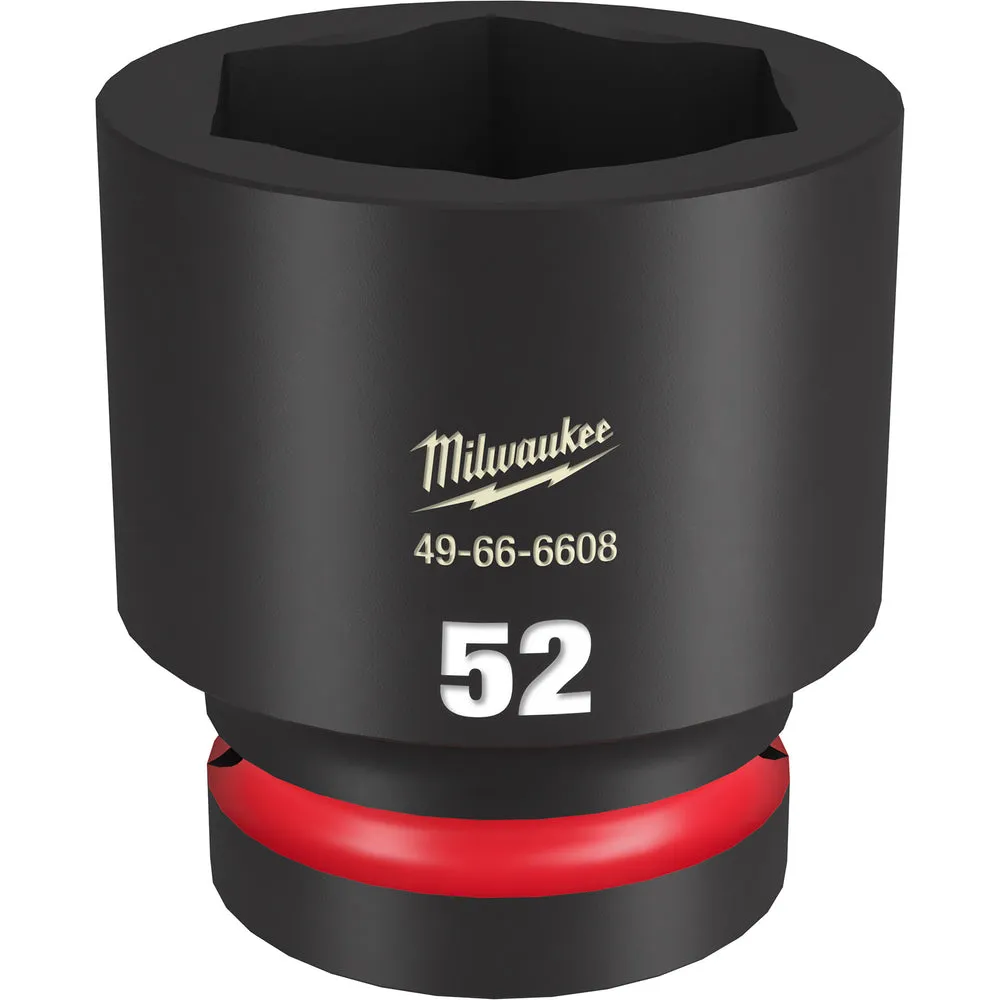 Milwaukee SHOCKWAVE™ Impact Duty 1″ Drive 52MM Standard Shallow 6 Point Socket 49-66-6608
