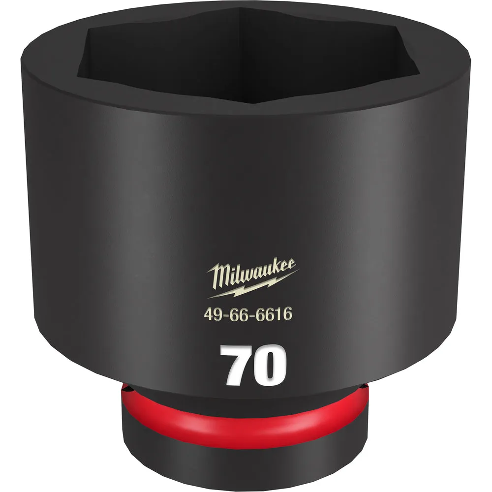 Milwaukee SHOCKWAVE Impact Duty™ 1″ Drive 70MM Shallow 6 Point Sockets 49-66-6616