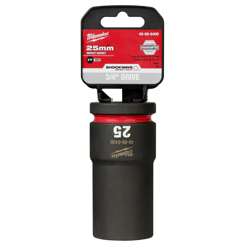 Milwaukee SHOCKWAVE™ Impact Duty 3/4″ Drive 25mm Deep 6 Point Socket 49-66-6400