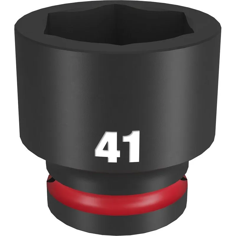 Milwaukee SHOCKWAVE Impact Duty 49-66-6379 Impact Socket, 41 mm Socket, Standard D Socket, 90 mm OAL, 3/4 in Drive, 1/PK