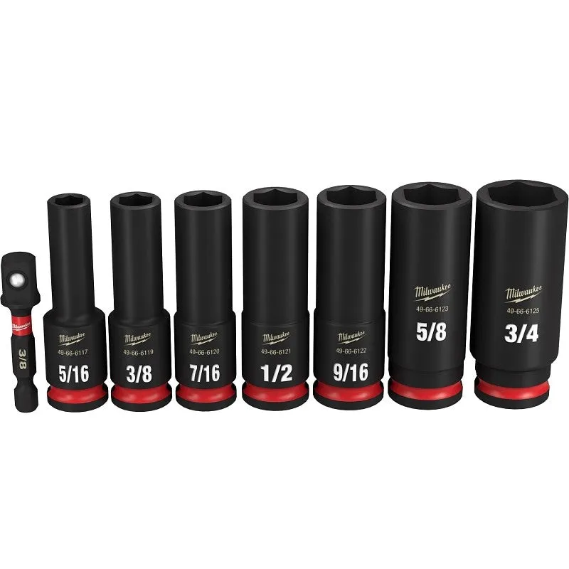Milwaukee SHOCKWAVE Impact Duty 49-66-7024 6-Point Socket Set, Forged Steel