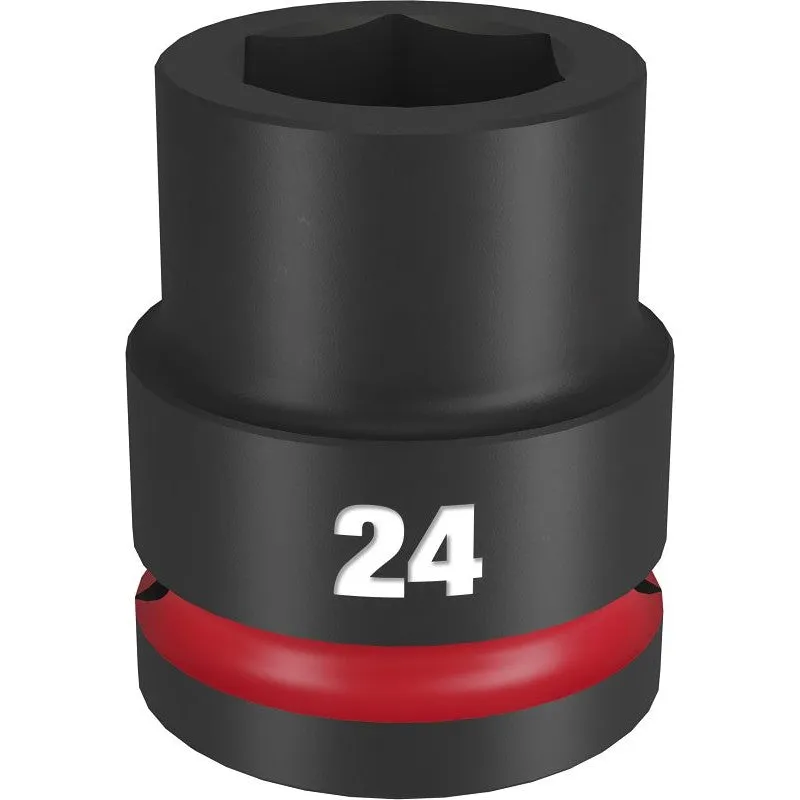 Milwaukee SHOCKWAVE Impact Duty Series 49-66-6362 Shallow Impact Socket, 24 mm Socket, 3/4 in Drive, Square Drive