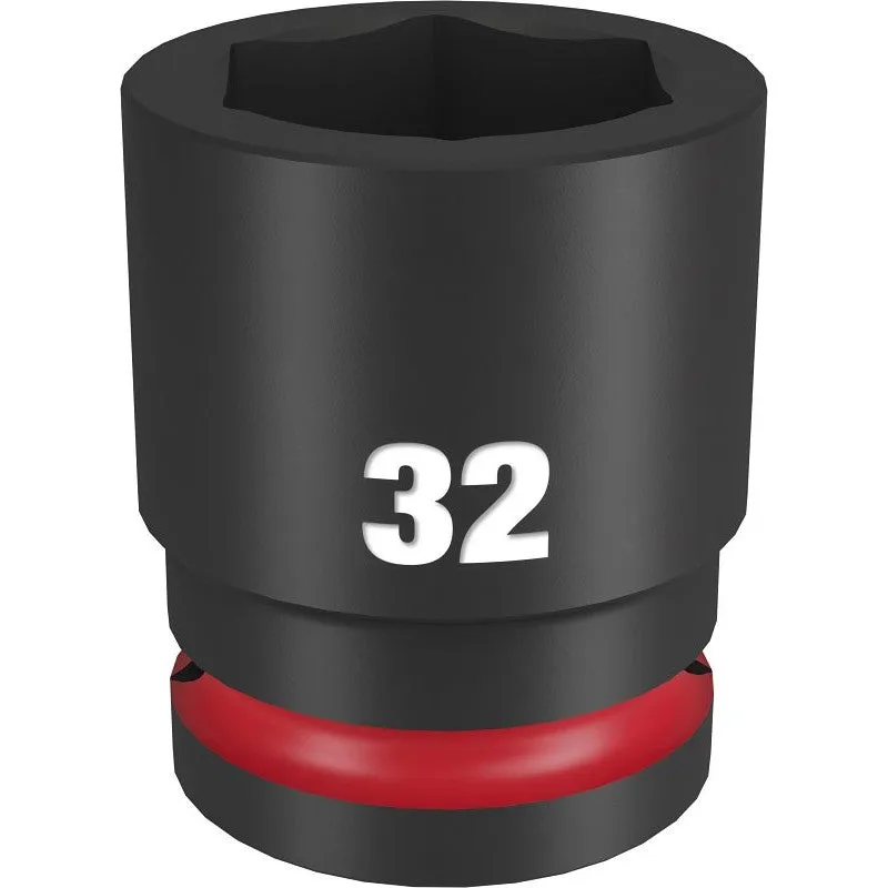 Milwaukee SHOCKWAVE Impact Duty Series 49-66-6370 Shallow Impact Socket, 32 mm Socket, 3/4 in Drive, Square Drive