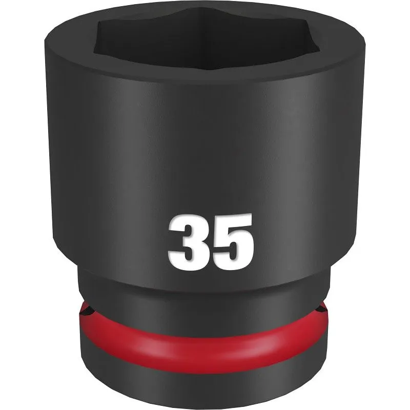 Milwaukee SHOCKWAVE Impact Duty Series 49-66-6373 Shallow Impact Socket, 35 mm Socket, 3/4 in Drive, Square Drive