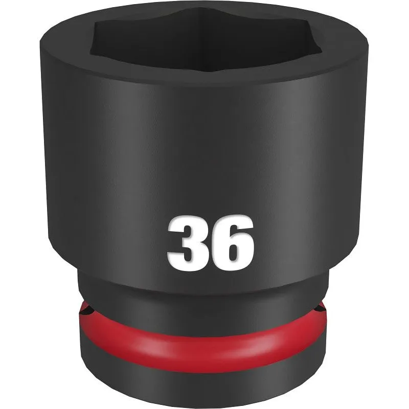 Milwaukee SHOCKWAVE Impact Duty Series 49-66-6374 Shallow Impact Socket, 36 mm Socket, 3/4 in Drive, Square Drive