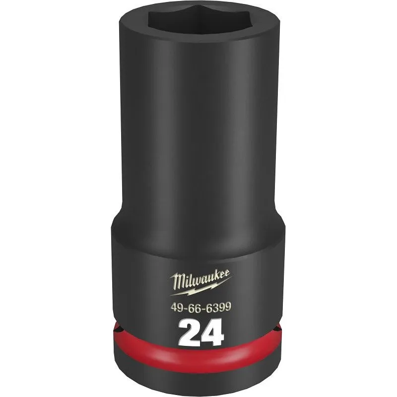 Milwaukee SHOCKWAVE Impact Duty Series 49-66-6399 Deep Impact Socket, 24 mm Socket, 3/4 in Drive, Square Drive, 6-Point