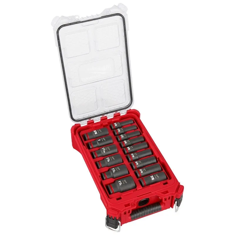 Milwaukee SHOCKWAVE Impact Duty Series 49-66-6802 Socket Set, Chrome Molybdenum Steel, 15-Pieces