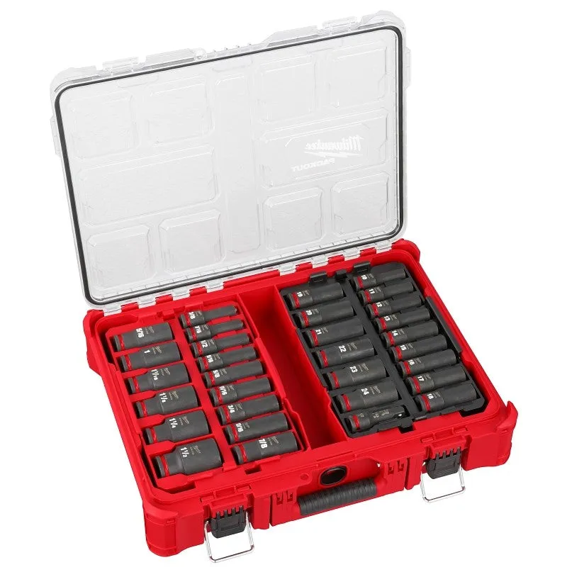 Milwaukee SHOCKWAVE Impact Duty Series 49-66-6806 Socket Set, Chrome Molybdenum Steel, 31-Pieces