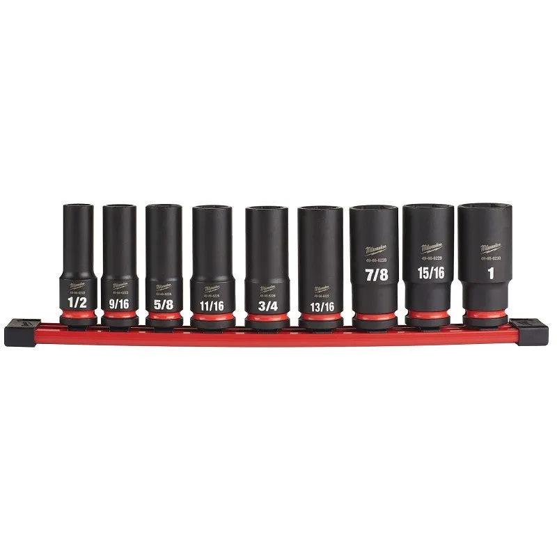 Milwaukee SHOCKWAVE Impact Duty Series 49-66-7022 Socket Set, Steel, Specifications: 1/2 in Drive